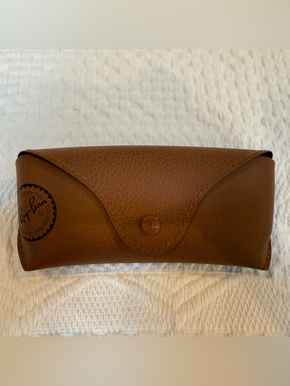Original Luxottica Ray-Ban Tan Brown Leather Sunglasses Case Only